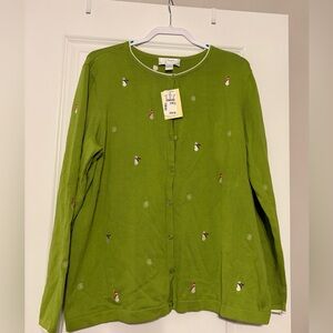 NWT CJ Banks Snowman Cardigan
